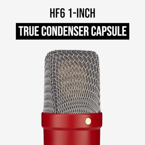 RØDE NT1 Signature Series Large-Diaphragm Condenser Microphone with Shock Mount, Pop Filter and XLR Cable for Music Production, Vocal Recording, Streaming and Podcasting (Red) 4