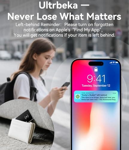 Ultrbeka Ultra-Thin Air Tag Wallet Tracker Card 0.07in IP68 Waterproof Bluetooth Tracker for Wallets, Passport, Work with Apple Find My, Wireless Charging, Card Locator [Apple MFi Certified] iOS Only 4