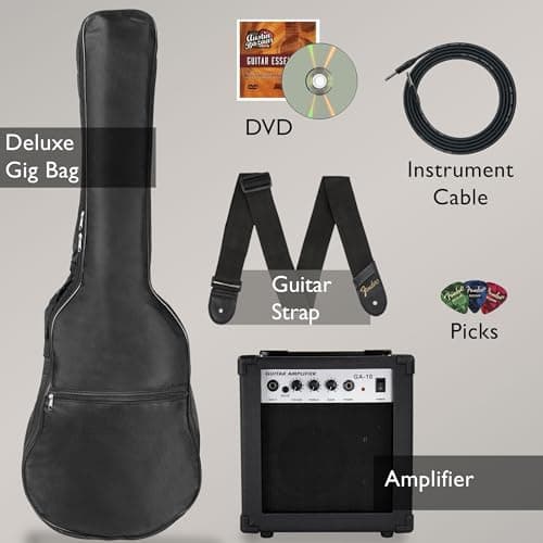 Fender Squier Stratocaster - California Blue Bundle with Amplifier, Gig Bag, Strap, Instrument Cable, Picks, and Austin Bazaar Instructional DVD 3