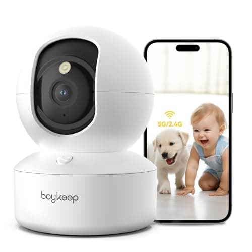 BoyKeep Indoor Camera - 2K Pet Camera, 5G/2.4GHz WiFi Cam for Baby Monitor with Phone App, 360° Pan & Tilt, 2-Way Audio, Color Night Vision, New for 2025 with 12s Free Cloud Storage