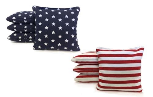 Tailgating Pros American Flag Wooden Plank Design Cornhole Board Set w/Bean Bags and Carrying Case - 4'x2' Corn Hole Toss Game 2