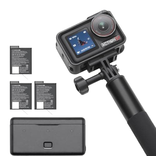 DJI Osmo Action 5 Pro Adventure Combo, Action Camera 4K with 1/1.3" Sensor, 12h Extended Battery Life with 3 Batteries, Stabilization, Dual OLED Touchscreens, Mini Action Camera for Travel, Vlog