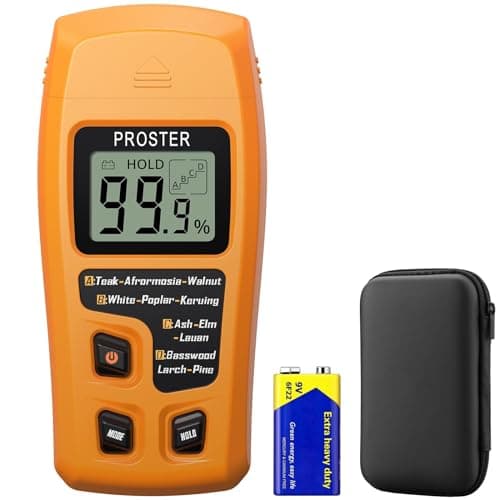 Proster Wood Moisture Meter - Digital Moisture Detector Moisture Tester, Pin-Type Moisture Detector Damp Tester for Wood Firewood Paper Floor
