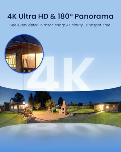 REOLINK Elite Floodlight WiFi, 4K 8MP 180° Panoramic Wired Floodlight Camera, Adjustable 3000 Lumens, Local AI Video Search, Dual-Band Wi-Fi 6, 24/7 Recording, No Monthly Fees, 100~240V AC Hardwired 2