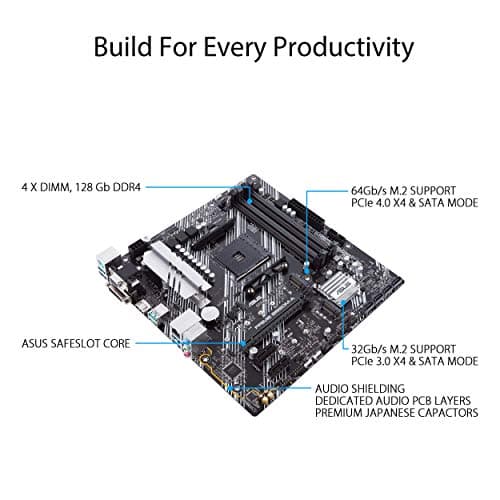 ASUS Prime B550M-A WiFi II AMD Micro ATX Motherboard with PCIe 4.0, WiFi 6, ECC Memory, HDMI 2.1, RGB Header 3