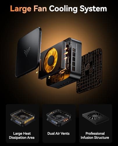 KAMRUI E3B Mini PC with AMD Ryzen 7 5825U (Beat 5500U/7430U,up to 4.5GHz), 16GB DDR4 512GB M.2 SSD Mini Computer, Mini Gaming PC with USB Type-C Supports Triple 4K Display, WiFi 6, BT 5.2 4