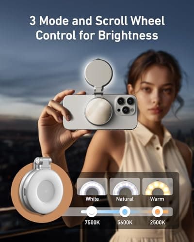 TELESIN C03 Magnetic Selfie Light, Phone Light Compatible with iPhone Magsafe, CRI97 360° LED Selfie Ring Fill Light with Mirror for Selfies/Photography/TikTok/Zoom Calls/Video Conference 2