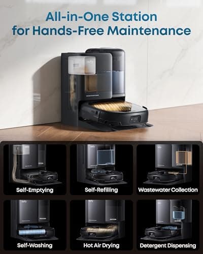 eufy Robot Vacuum E25, HydroJet System with Roller Mop, 20,000 Pa Turbo High Suction, All-in-One Robot Vacuum and Mop Combo for Home, Edge-to-Corner Cleaning, Zero-Tangle Design, AI Obstacle Avoidance 2