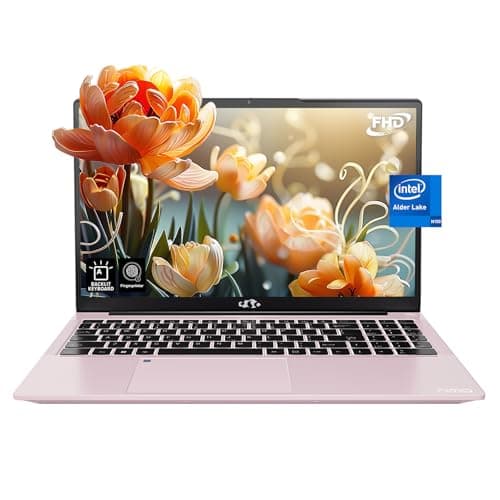 NIMO 15.6 IPS FHD-Laptop, 16GB RAM 1TB SSD Intel Pentium Quad Core N100, Computer with Backlit Keyboard Fingerprint (Beat to i3-1115G4 Up to 3.4GHz) Laptops for Student, Win 11 Rose Gold