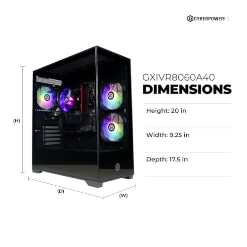 CyberPowerPC Gamer Xtreme VR Gaming PC, Intel Core i5-13400F 2.5GHz, GeForce RTX 5060 8GB, 16GB DDR5, 1TB PCIe 4.0 SSD, WiFi Ready & Windows 11 Home (GXiVR8060A40) 3
