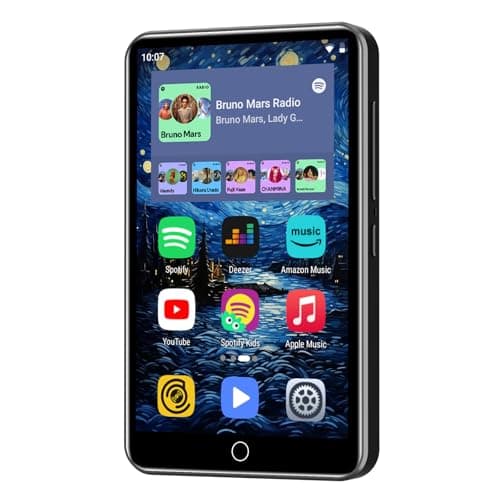 80GB MP3 Player with Bluetooth and WiFi, ZAQE 4" HD Full Touch Screen MP3 Player with Spotify, Amazon Music,YouTube,Pandora,Libby,Android MP4 Music Player for Kids (Black)