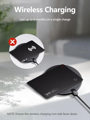 Lmrbelec Wallet Tracker Card Work with Apple Find My, Ultra-Slim Rechargeable Tracking Card Credit Card Tracker for Wallet, Luggage, Passport (Black, 2 Pack) 5