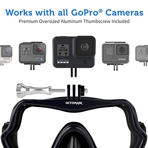 OCTOMASK - Frameless Dive Mask w/Mount for All GoPro Hero Cameras for Scuba Diving, Snorkeling, Freediving (Black)… 2