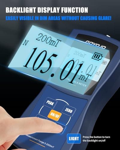 Gauss/Tesla Meter with High Precision Probe & Auto Range Recording 0-20000Gs N/S Polarity Identification, Magnetic Field Tester for Residual Magnetism & Nondestructive Testing 4