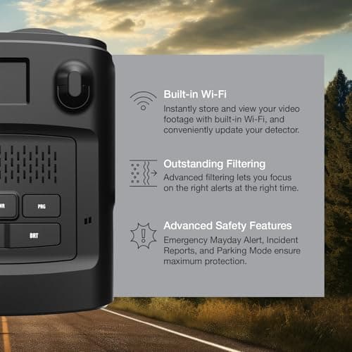 Bundle of MAXcam 360c Laser Radar Detector and Dash Camera + Escort USB-C to RJ11 Radar Power Cord 4