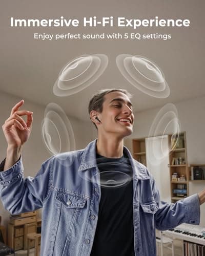 Wireless Earbuds, Ear Buds Active Noise Cancelling with Charging Case, 6.0 Bluetooth Earbuds with AI Clear Calls, 40H Playtime for Sports & Working, Stereo Sound Headphones for iPhone/Android/iPad 5