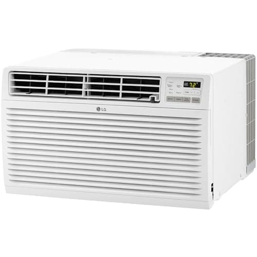 LG 9,800 BTU Through the Wall Air Conditioner with Supplemental Heat, 230V, AC Wall Unit for Rooms up to 440 Sq.Ft. (18' x 25' Room Size), Perfect for Bedroom, AC with Remote and Auto-Restart, White