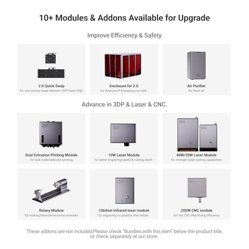 Snapmaker 2.0 A350T 3D Printer 3 in 1 with 3D Printing Laser Engraving CNC Carving,Modular Design,3 in 1 Software,Large Printing Size 350X330X320mm,All Metal Frame with 5" Touchscreen 2