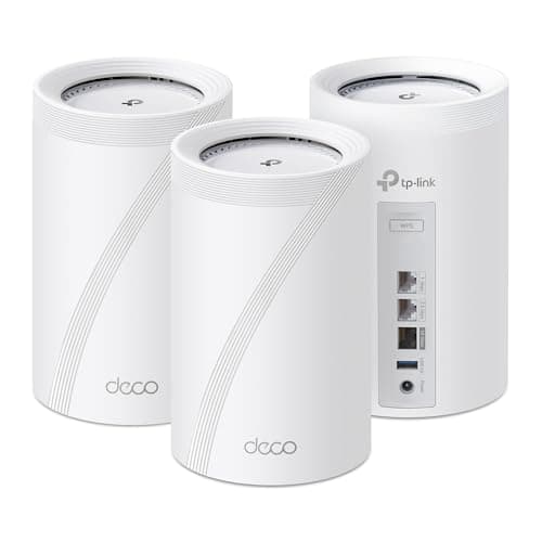 TP-Link Deco BE67 Tri-Band WiFi 7 BE14000 Whole Home Mesh System | 8-Stream 14Gbps | 1×10G+1×2.5G Multi-gig Wired Backhaul | Up to 8100 Sq.ft | VPN, HomeShield, MLO, 320 MHz, AI-Roaming (3-Pack)