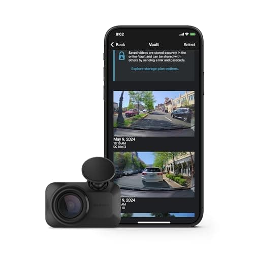 Garmin Dash Cam™ Mini 3, Ultracompact 1080p HD Dash Cam with a 140-degree Field of View, Built in Clarity™ Polarizer, Voice Controlled, Automatic Recording