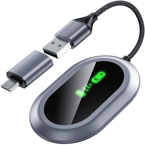 Wireless CarPlay Adapter - Converts Wired to Wireless CarPlay in 5 Seconds, Plug & Play, A7 Dual-Core Chip, Zero Latency, Stable Connection, Compatible with Apple iPhone iOS 10+ & Vehicles 2015+