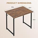PayLessHere | 32 Inch Computer Desk | Brown | Office Desk with Metal Frame, Adjustable Feet | Water-Resistant, Scratchproof Surface | Sturdy Writing Table for Home Office or Study | Pack of 1 3
