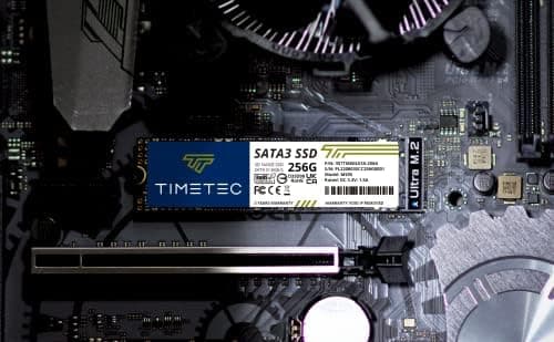 Timetec 256GB SSD 3D NAND SATA III 6Gb/s M.2 2280 NGFF 128TBW Read Speed Up to 550MB/s SLC Cache Performance Boost Internal Solid State Drive for PC Computer Laptop and Desktop (256GB) 2