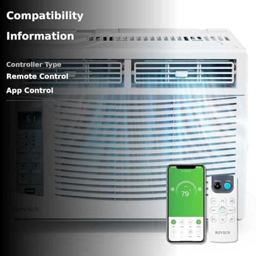 ROVSUN Smart 6000 BTU Window Air Conditioner with WiFi, Energy Saving Window AC Unit with Remote & App Control & Timer Function & Easy Install Kit, for Rooms up to 250 Square Feet, 115V/60Hz, White 5