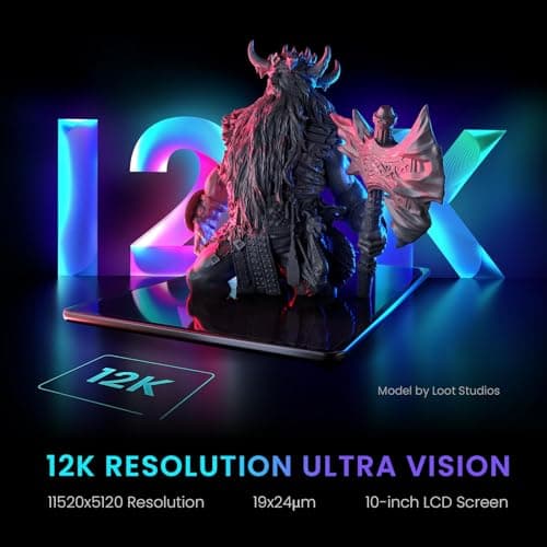 ELEGOO Saturn 3 MSLA 12K 3D Printer, Desktop Resin 3D Printer with 10-Inch Monochrome LCD, Voxeldance Tango Slicer, Large Printing Size of 8.62x4.84x9.84 inches 3