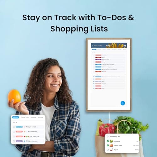 ApoloSign 21.5" Digital Calendar: Dual Mode Calendars with Google Play & Multi-calendar Sync, Electronic Planner & Chore Chart, Smart Touchscreen, Interactive Display for Family Schedules (Teak Wood, 21.5-inch) 5