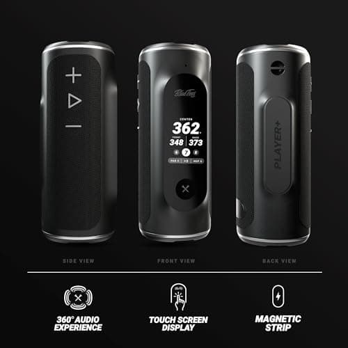 Blue Tees Golf Player+ AI-Powered GPS Speaker - Touchscreen Display, 10+ Hour Battery, 40,000+ Courses, Visual & Audible Distances, Hazard Detection, IPX7 Waterproof (Black) 4