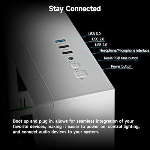 WIWB Gaming PC Desktop Computer - Ryzen 5 5600, Radeon RX 6500XT 4GB, 16GB DDR4 RAM, 1TB NVME SSD, Prebuilt Tower Computer (White) 5