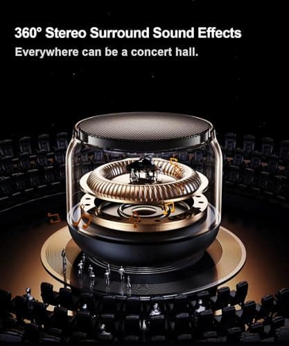 NOTOKA Mini Portable Bluetooth Speakers Wireless,TWS Pairing Small Bluetooth Speaker，with Lights and Lanyard,Gifts for Women/Girls, Boys and Kids for Christmas 5