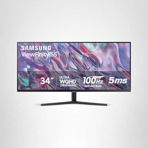 SAMSUNG 34" ViewFinity S50GC Series Ultra-WQHD Monitor, 100Hz, 5ms, HDR10, AMD FreeSync, Eye Care, Borderless Design, PIP, PBP, LS34C502GANXZA, 2023, Black 5