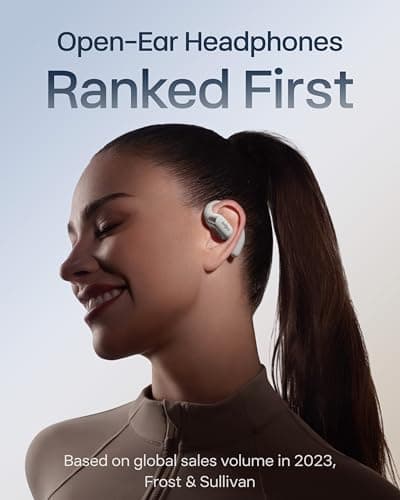 SHOKZ New OpenFit 2+ Open-Ear Headphones, Dolby Audio Enabled, Comfortable Earbuds with Soft Ear Hooks, 48H Playtime, IP55 Water-Resistant, USB-C Fast Charging, Wireless Charging, Carrying Bag, Grey 2