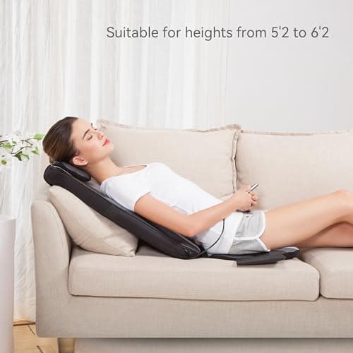 Snailax Shiatsu Back Massager with Heat Massage Chair Pad Kneading Back Massager for Pain Relief Deep Tissue Chair Massage Pad for Office Home, Gifts for Dad,Mom 6