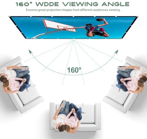 AAJK Projector Screen 150 inch, Washable Projector Screen 16:9 Foldable Anti-Crease Portable Projector Movies Screen for Home Theater Outdoor Indoor Support Double Sided Projection 3