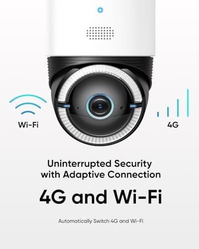 eufy Security 4G LTE Cam S330, 4K Cellular Solar Security Cameras Wireless Outdoor, Pan and Tilt, 4G and Wi-Fi Duo-Mode, AI Tracking, with SIM Card and 32GB SD Card, No WiFi, No Problem 4