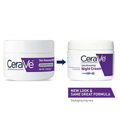 CeraVe Skin Renewing Night Cream, Niacinamide, Peptide Complex, and Hyaluronic Acid Moisturizer for Face, 1.7 Ounce, Packaging may Vary 2