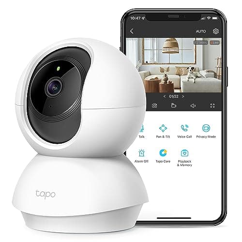 Tapo TP-Link 2K Pan/Tilt Security Camera for Baby Monitor, Dog Camera w/Motion Detection and Tracking, 2-Way Audio, Night Vision, Cloud &SD Card Storage, Works w/Alexa & Google Assistant C210