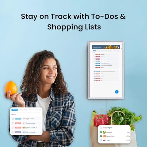 ApoloSign 15.6-inch Digital Calendar: Dual Mode Calendars with Google Play & Multi-calendar Sync, Electronic Planner & Chore Chart, Smart Touchscreen, Interactive Display for Family Schedules (Gray Wood, 15.6") 4