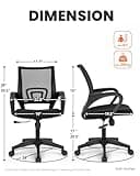 NEO CHAIR Office Desk Computer Chair Ergonomic Mesh Gaming Mid Back Seat with Comfy Lumbar Support Adjustable Height Swivel for Home Task (Black) 2