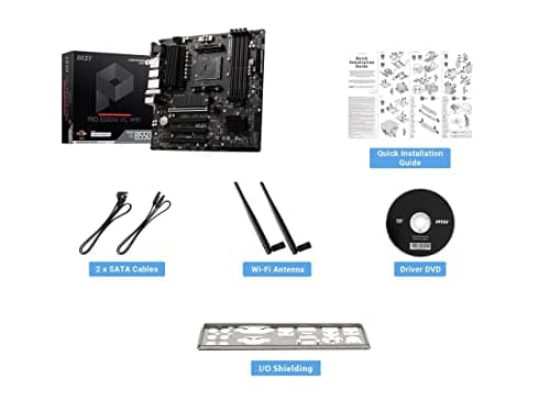 MSI PRO B550M-VC WiFi ProSeries Motherboard (AMD Ryzen 5000 Series, AM4, DDR4, PCIe 4.0, SATA 6Gb/s, M.2, USB 3.2 Gen 2, HDMI/DP, Wi-Fi 6E, Bluetooth 5.2, mATX) 2