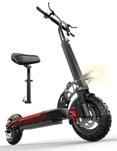 ASKGO Electric Scooter, 1500W Peak Powerful E Scooter for Adults with Seat, Up to 25MPH & 45-Mile Range, 48V 13AH Battery, 10" Pneumatic Tires, Foldable Off-Road Electric Scooter with Dual Disc Brake