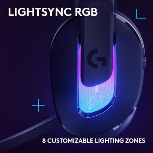 Logitech G522 Lightspeed Wireless Gaming Headset, LIGHTSYNC RGB, Full Bandwidth Mic & Advanced Synchronized Audio, Tri-Connectivity with Lightspeed, Bluetooth, USB-A to USB-C for PC - Black 2
