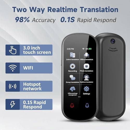 Language Translator Device, 137+ Languages Two Way Real Time Voice Translator Device Support Offline&Recording&Photo Translation, High Accurate Portable Instant Translator for Business Learning Travel 2