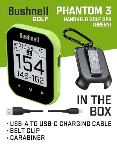 Wearable4U - Bushnell Phantom 3 GPS Rangefinder Green with BITE Magnetic Mount and GreenView with Lens Cleaning Cloth Bundle 3
