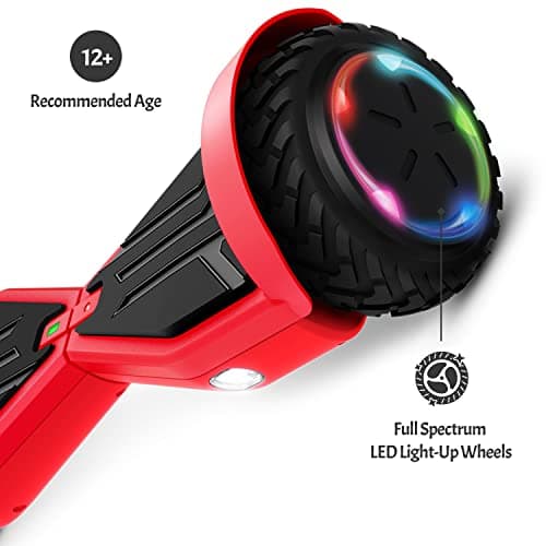 Jetson Spin All Terrain Hoverboard with LED Lights, Self-Balancing Hoverboard with Active Balance Technology, Range of Up to 7 Miles, Ages 13+, Red, JAERO-RED 2