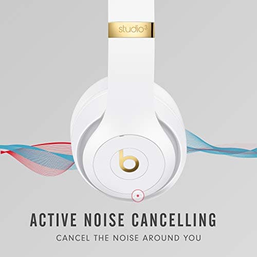 Beats Studio3 Wireless Noise Cancelling Over-Ear Headphones - Apple W1 Headphone Chip, Class 1 Bluetooth, 22 Hours of Listening Time, Built-in Microphone - White 3
