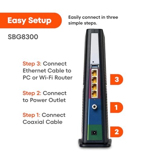ARRIS (SBG8300) - Cable Modem Router Combo - Fast DOCSIS 3.1 Gigabit & AC2350 WiFi ,Comcast Xfinity, Cox, Spectrum & more, 1 Gbps Max Internet Speeds , 4 OFDM Channels 4